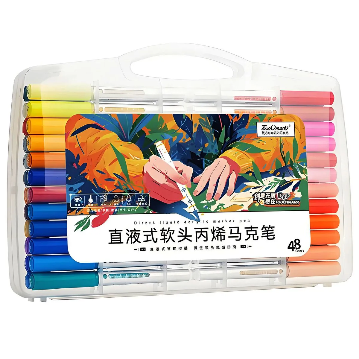 48pcs Acrylic Paint Markers Set Soft Tip Acrylic Paint Pen Direct-Filling