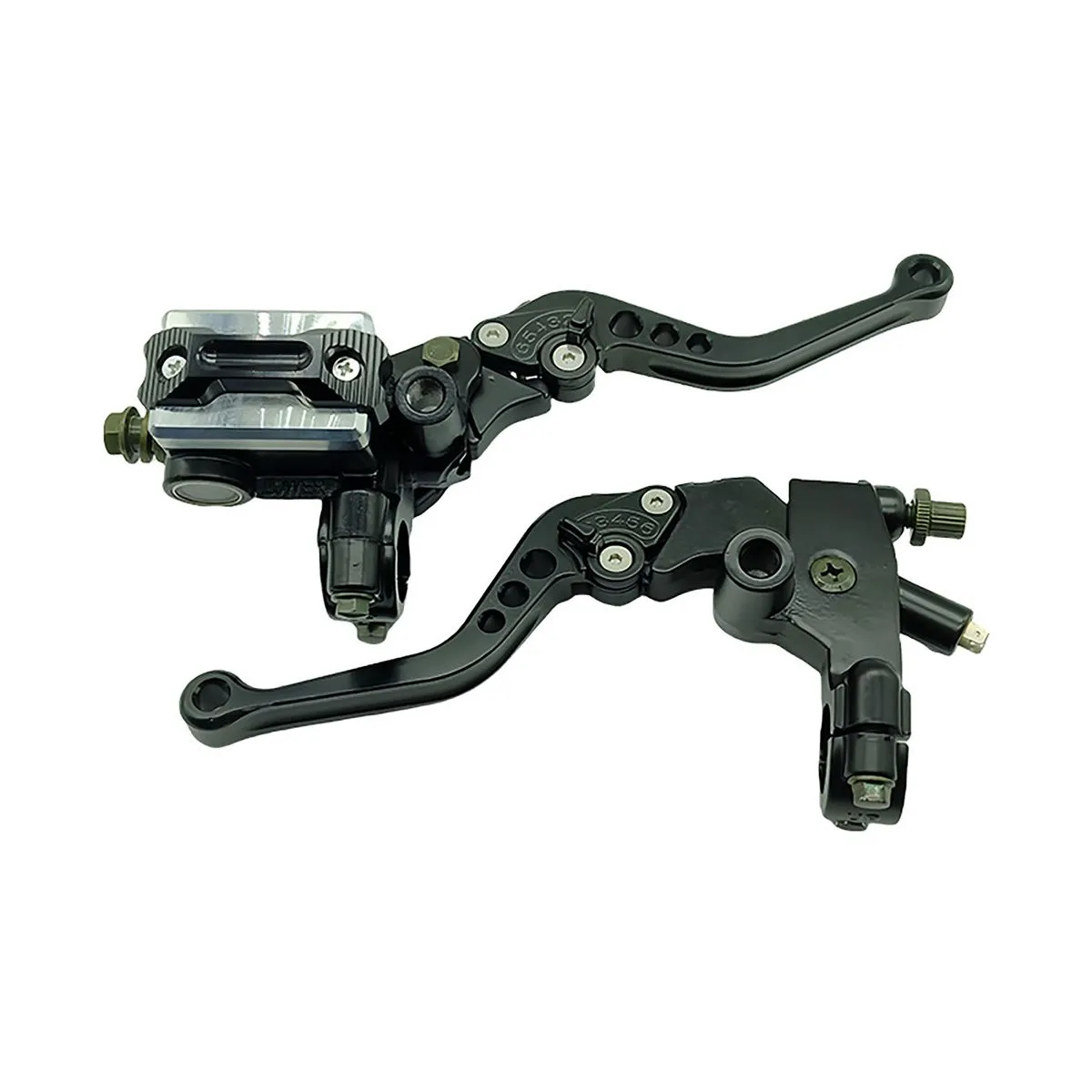 Motorcycle 22mm Handlebar Brake Pump Clutch Master Cylinder Reservoir Lever - black