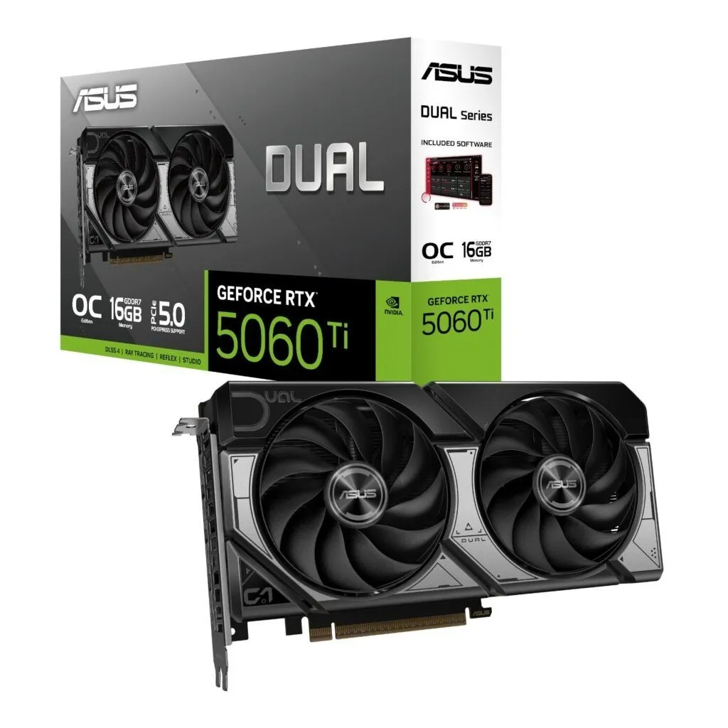 ASUS Dual GeForce RTX 5060 Ti OC 16GB GDDR7 Graphics Card | PCIe 5.0, HDMI