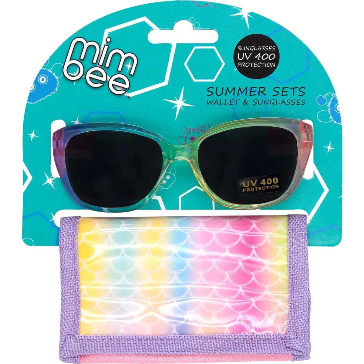 Mimbee Mermaid Wallet & Sunnies Set - Tri-fold Wallet (Velcro Opening)