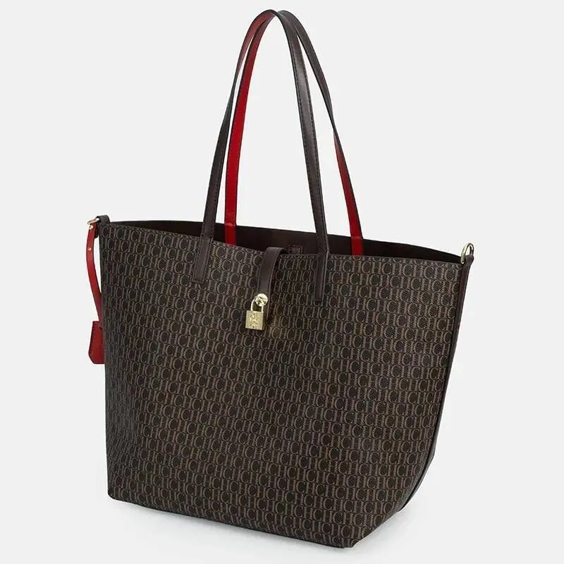 CH Elegant Light Luxury Practical With Bags Pure Color Simple Large - Black