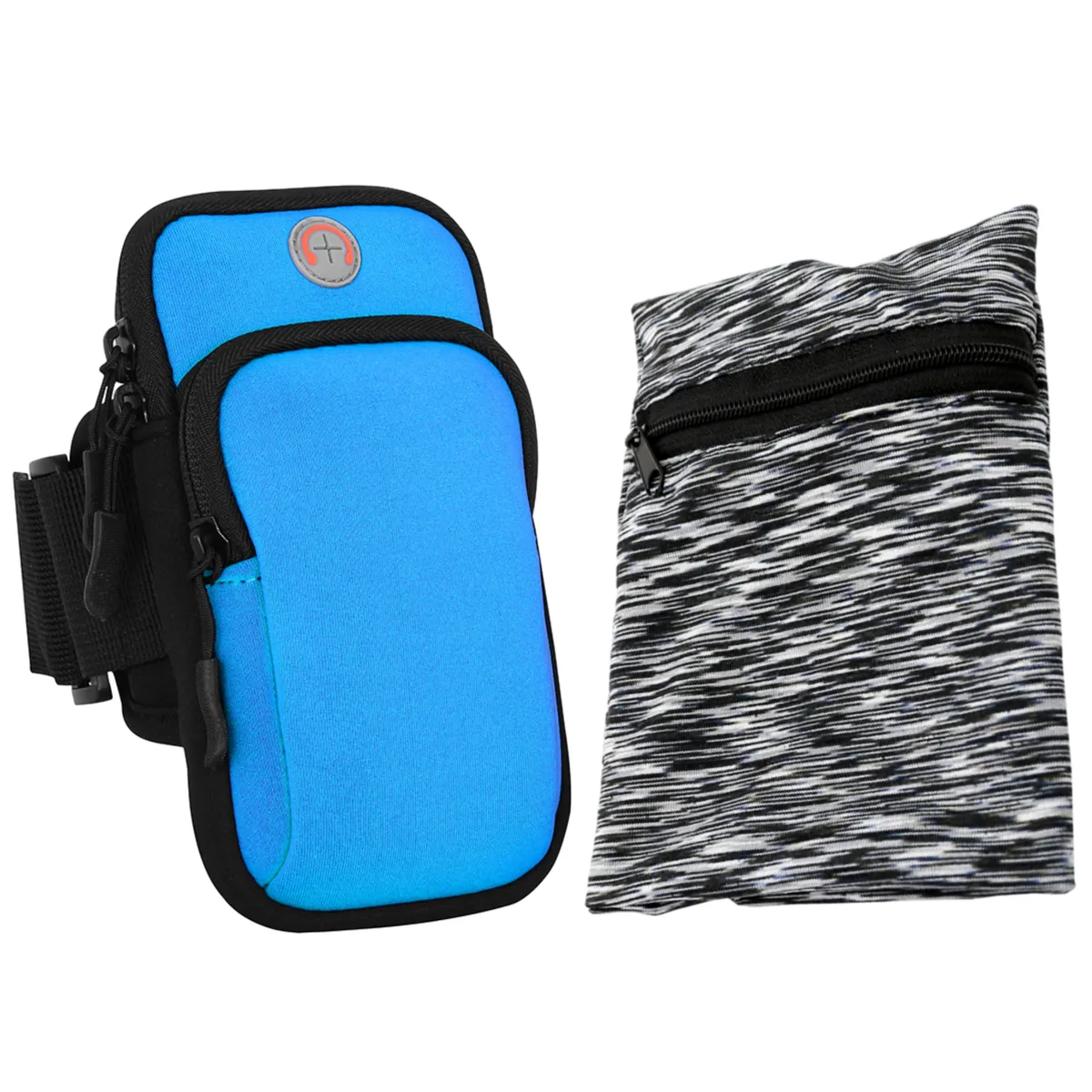 2-in-1 Phone Wristband Armband Adjustable Fitness Running Exercise Marathon - Blue