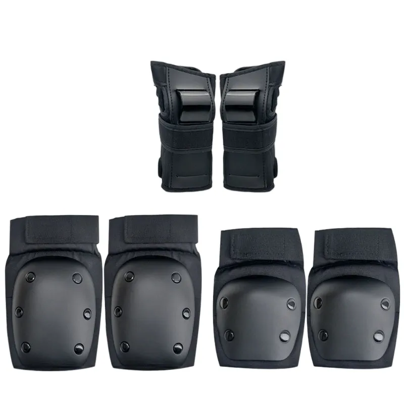 TLXT Adult 6-in -1 Joint Protectors, Ski Skate Bike Roller Skate Outdoor-L - Black