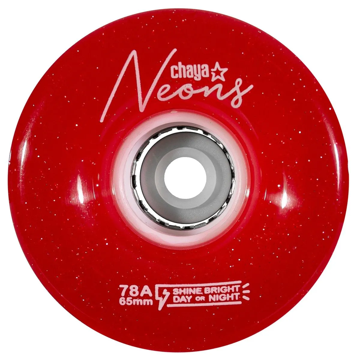 Chaya - Neon Roller Skate Wheels 65mm 78a - Set of 4 - Red