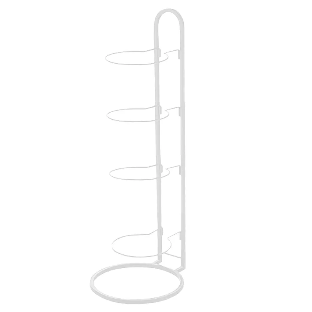 Sport Multifunctional Four Layers Iron Basketball Storage Rack - 89cm - White