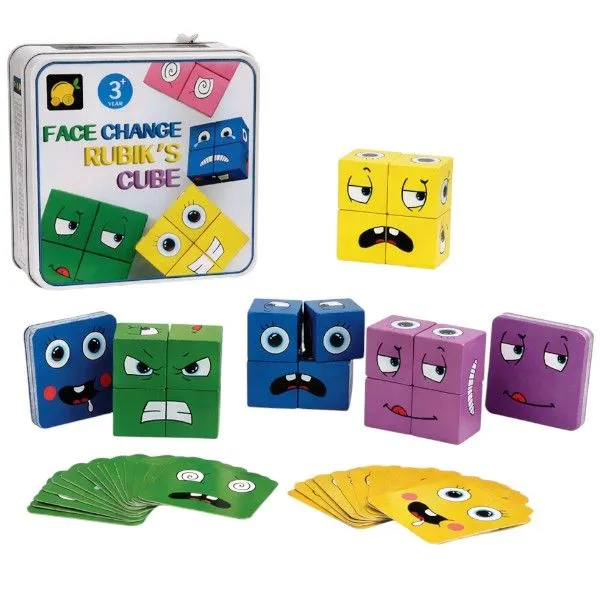 Face Change Cube Puzzle Game - Multi - Colour