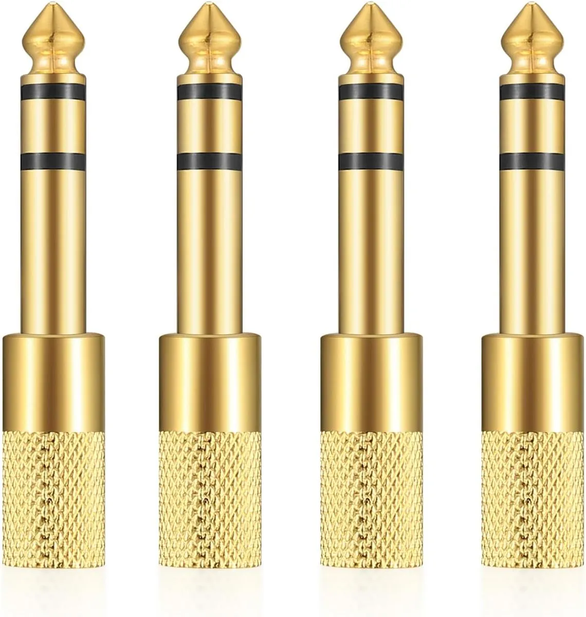 4 PCS 6.35mm Male to 3.5mm Female Stereo Headphone Adapter Jack Adapter
