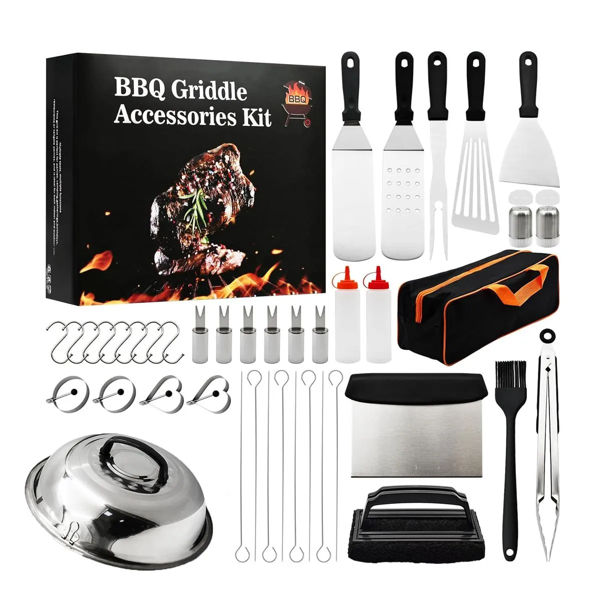 42-Piece BBQ Tool Set for Braai Grill Camping & Griddle