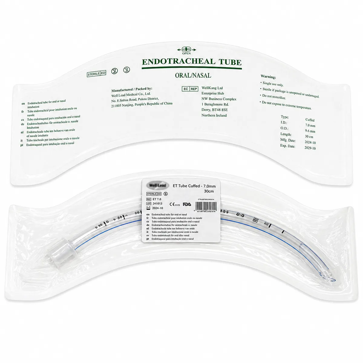 Uncuffed Endotracheal Tube Size 7.5 (Single Unit) - Sterile ET Tube