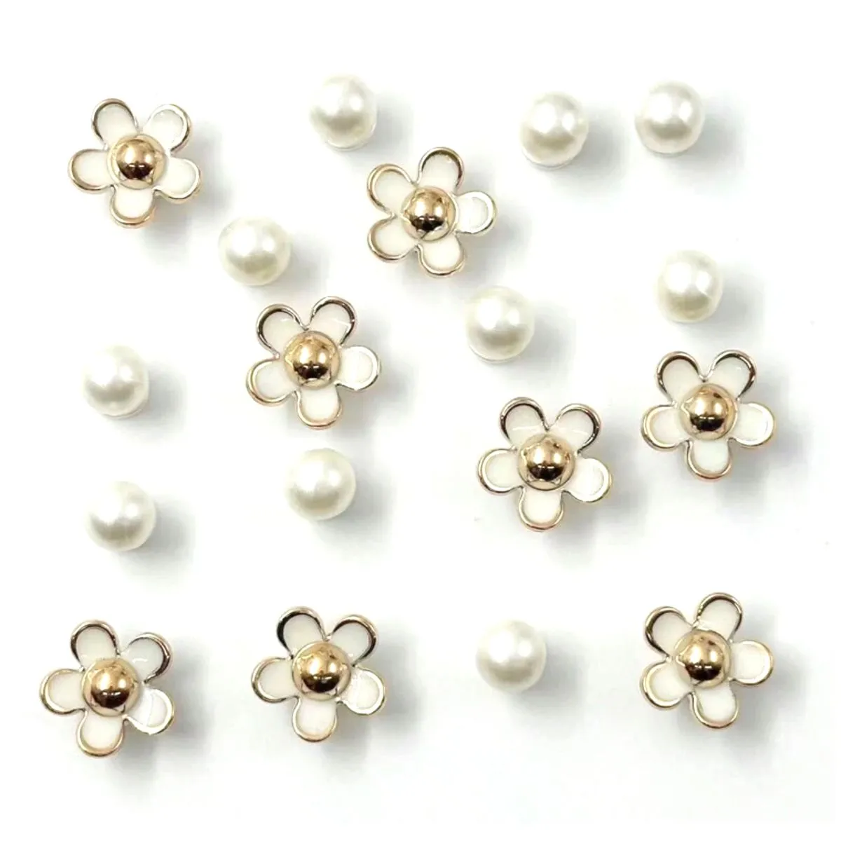 Pearls and Flowers Shoe Charms - 18 Piece