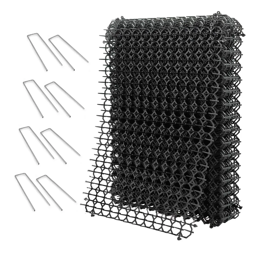 12PCS Indoor and Outdoor Cat Deterrent Spike Mats with Garden Pegs 43×35cm