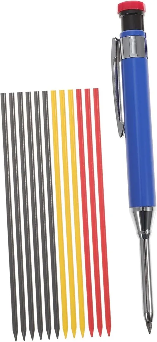 High-grade Metal Mechanical Carpenter Pencil with Marker Lead Woodworking