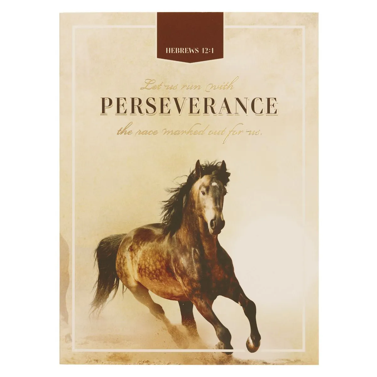 Notebook - Let Us Run with Perseverance, Horses, Paperback