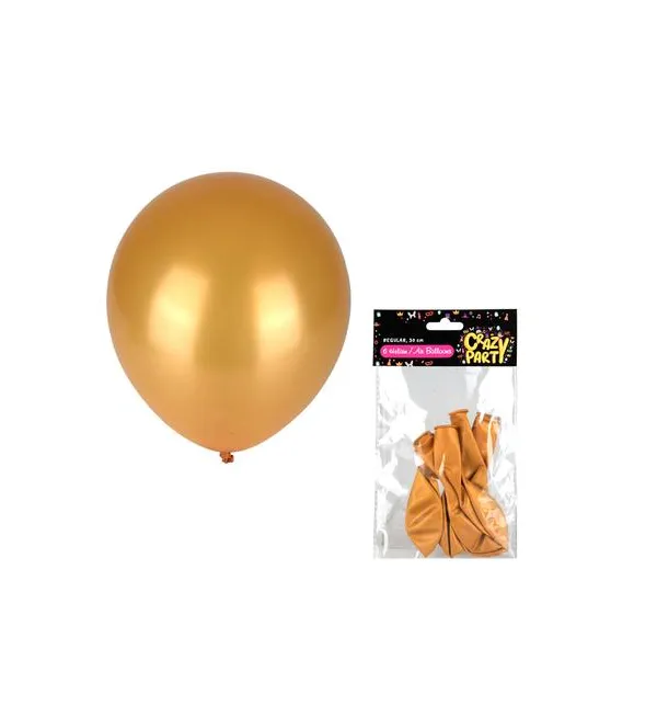Crazy Party - Helium Balloons (6 Piece Per Pack) x 5 - Gold
