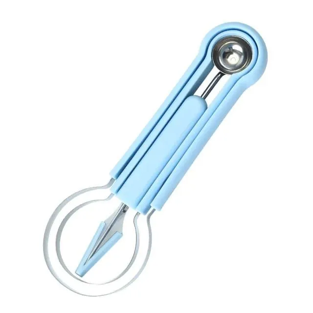 Stainless Fruit, Peeler, Scoop and Carving fruit Kit- 4 in 1 High Quality - Blue