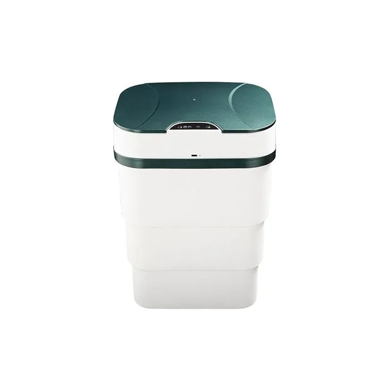 3 Modes Motion-Sensor Folding Waste Bin AO-50091 - Green, White