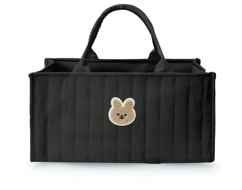 Cynebaby Multifunctional Diaper Tote Bag, Large Capacity Foldable Organizer - Black