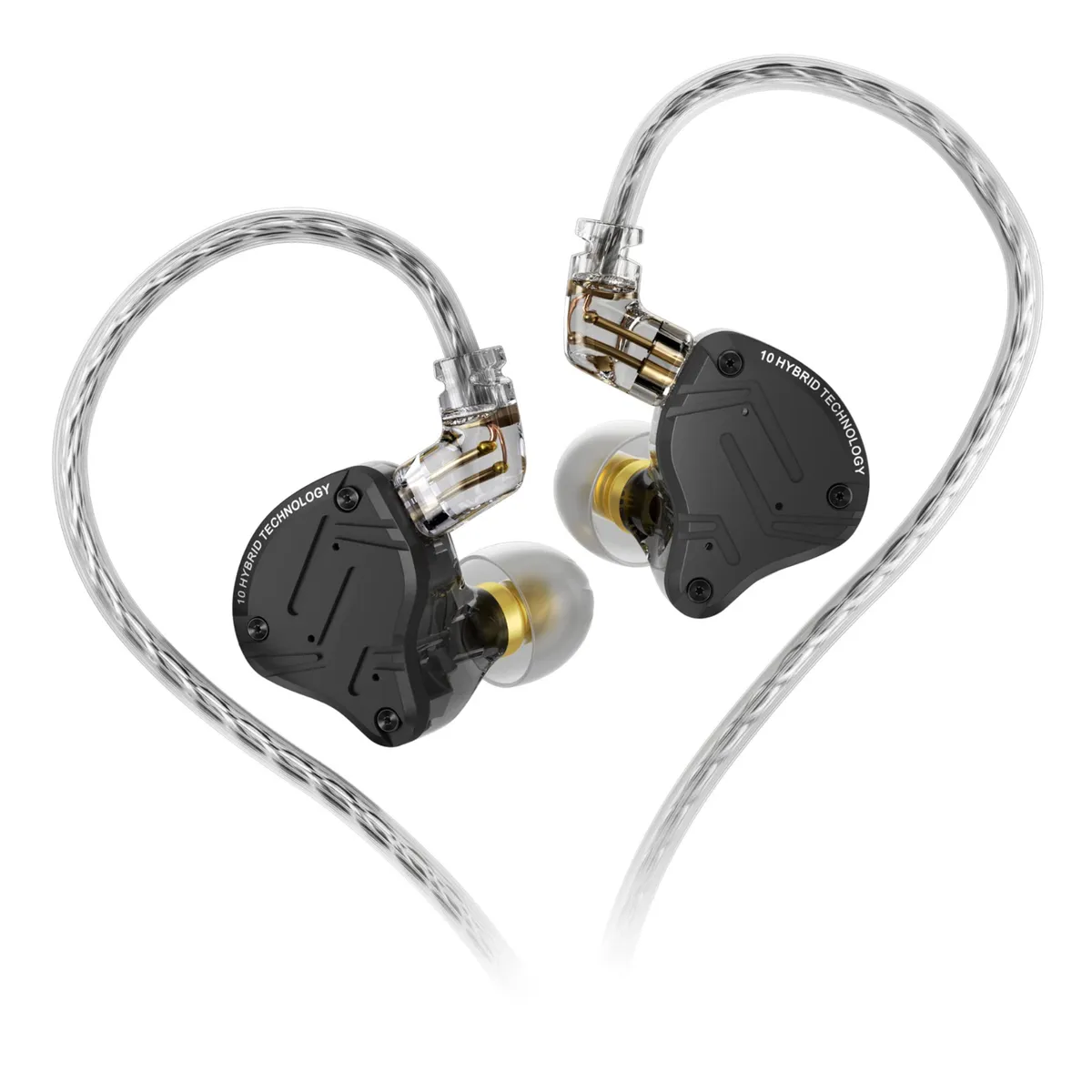 KZ ZS10 Pro X - 4 BA+1DD - 10 Unit Hybrid Driver In-Ear Monitors - Black