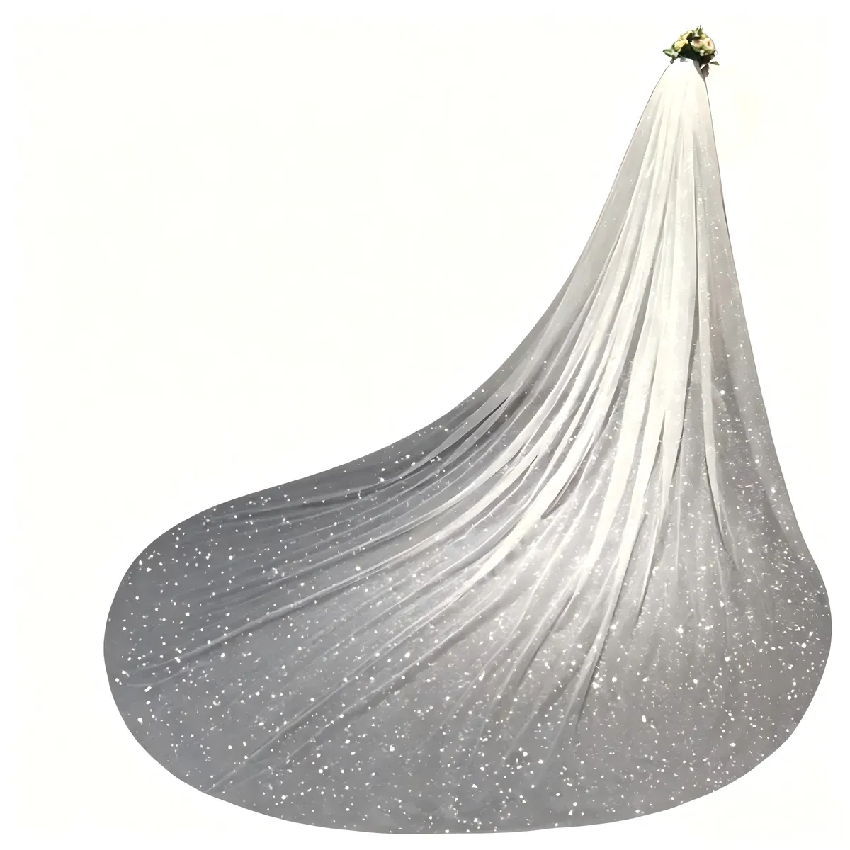 Sparkling Cathedral Bridal Wedding Veil - 300x300cm - White