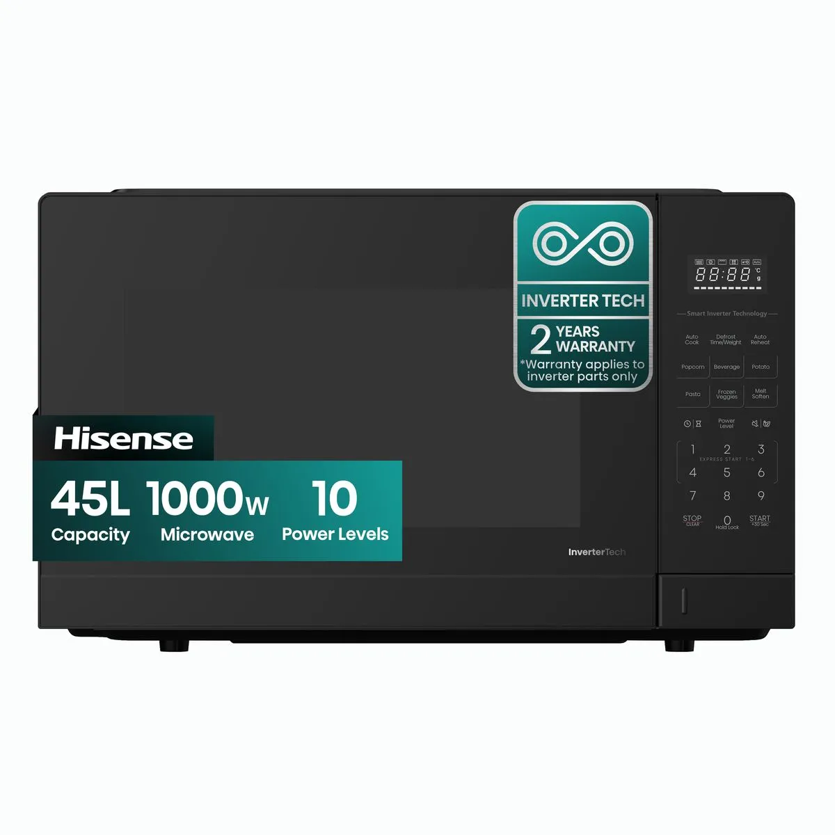 Hisense 45L Premium Electronic Microwave Oven with Inverter Technology