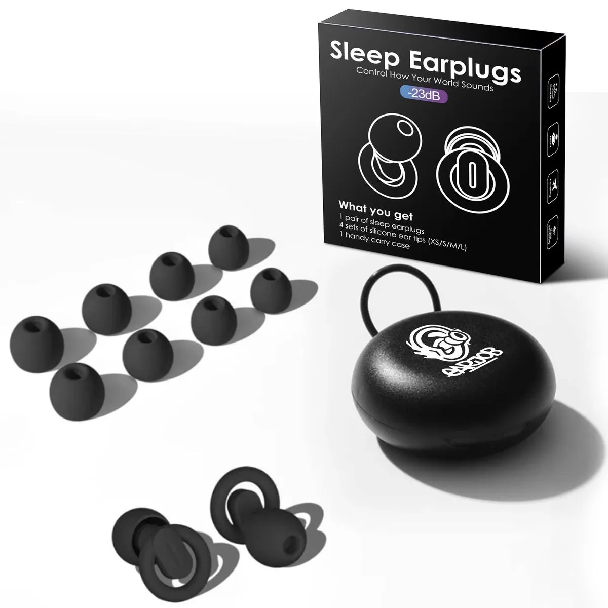 Earjob - Noise Reduction Earplugs - Black