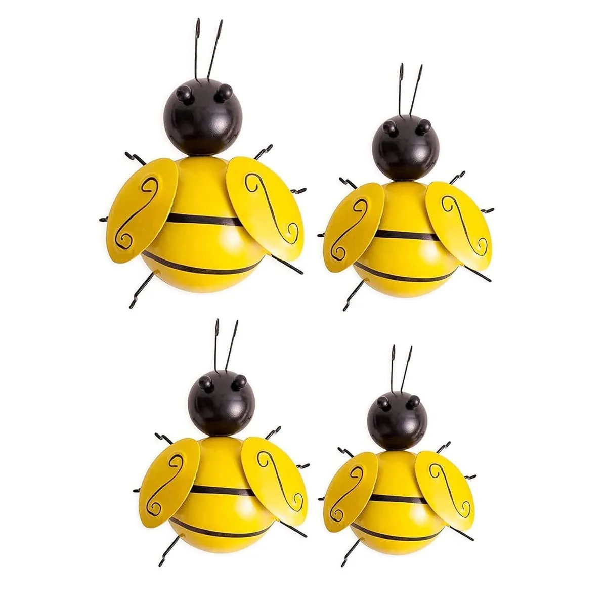 4 Pieces of Metal Bumblebee Garden Creative Decorations