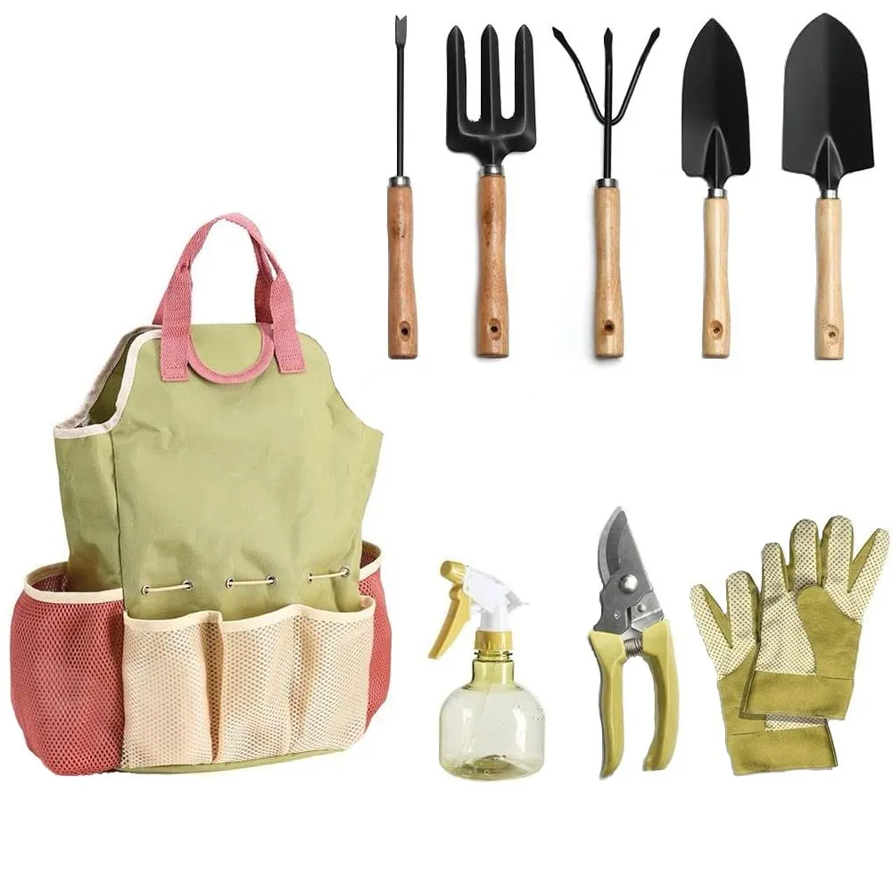 9 Pieces Garden Tools Set, Convenient Organizer Handbag Gardening Hand Tool