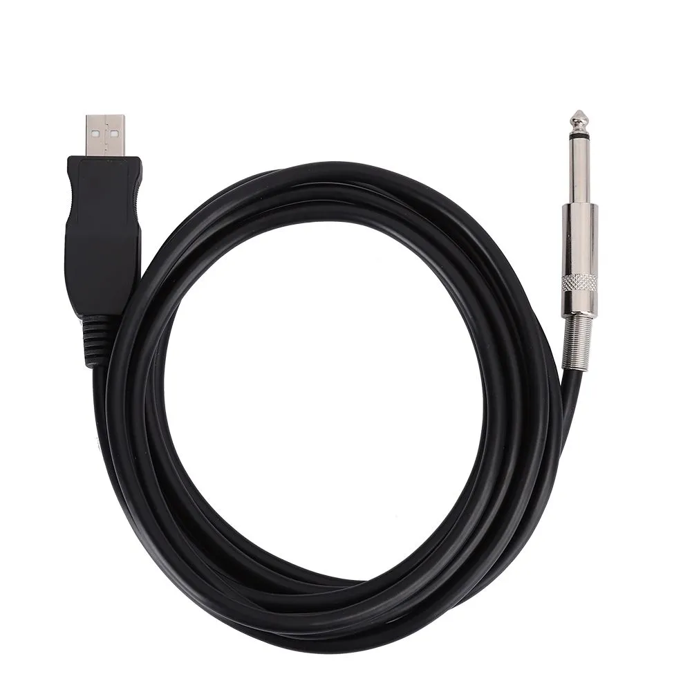 Guitar to USB Cable, Portable Audio Interface Adapter, 3m Black