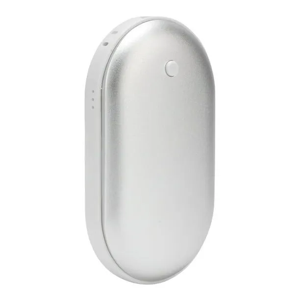 Rechargeable Hand Warmer & Power Bank (4000mAh) - Silver
