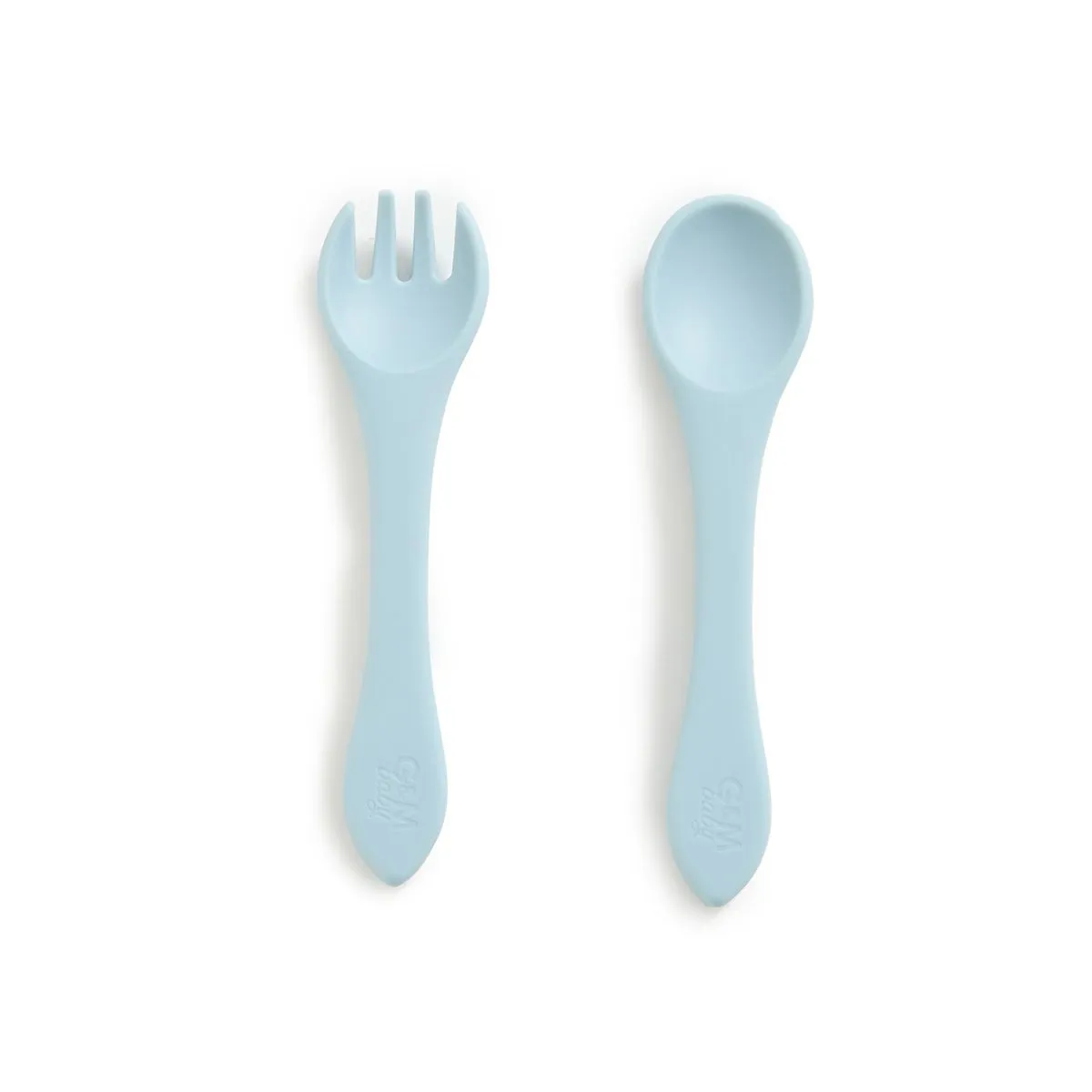 George & Mason Baby - Silicone Spoon & Fork Set - Blue