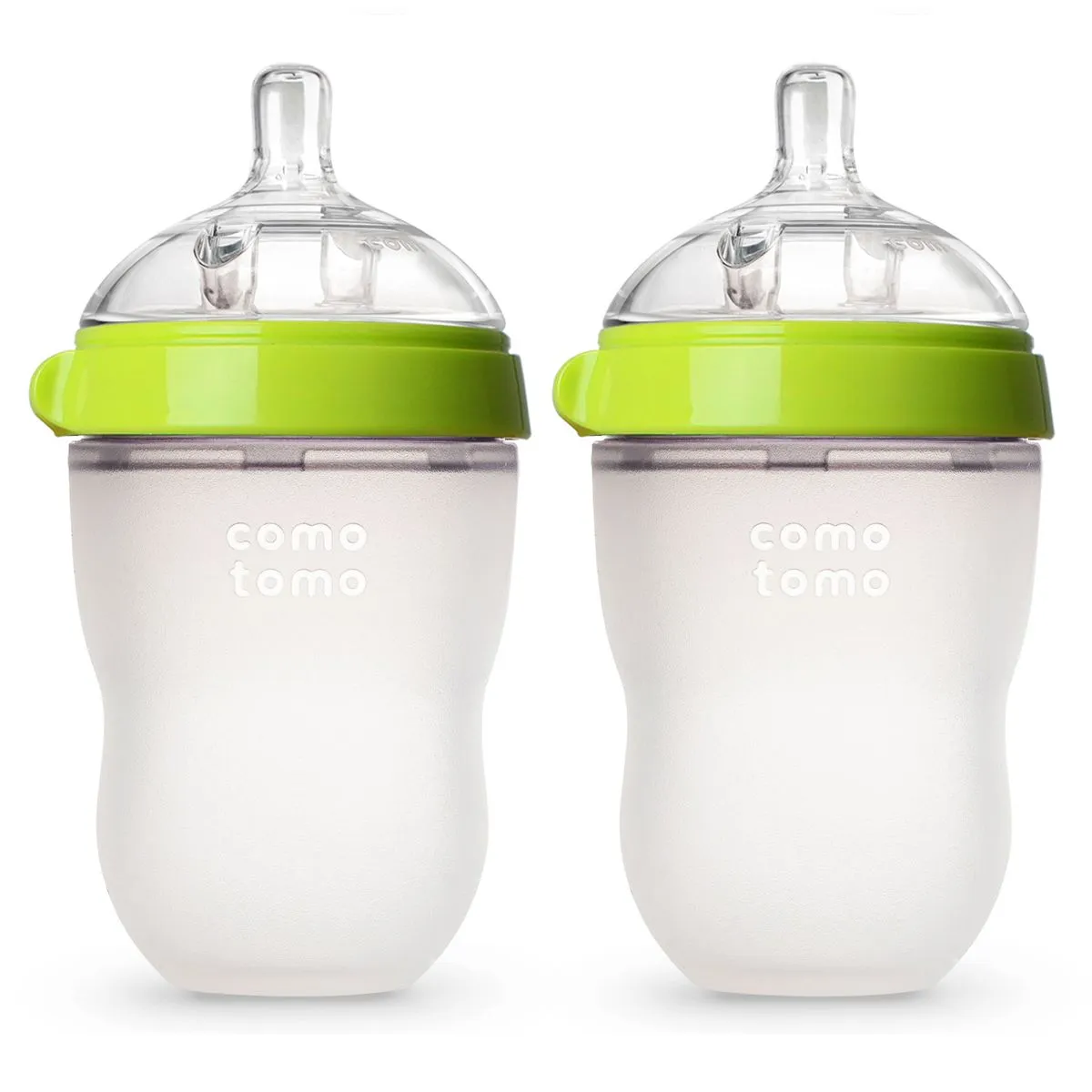 Comotomo - Natural feel Silicone baby bottle -  250ml - Double pack - Green