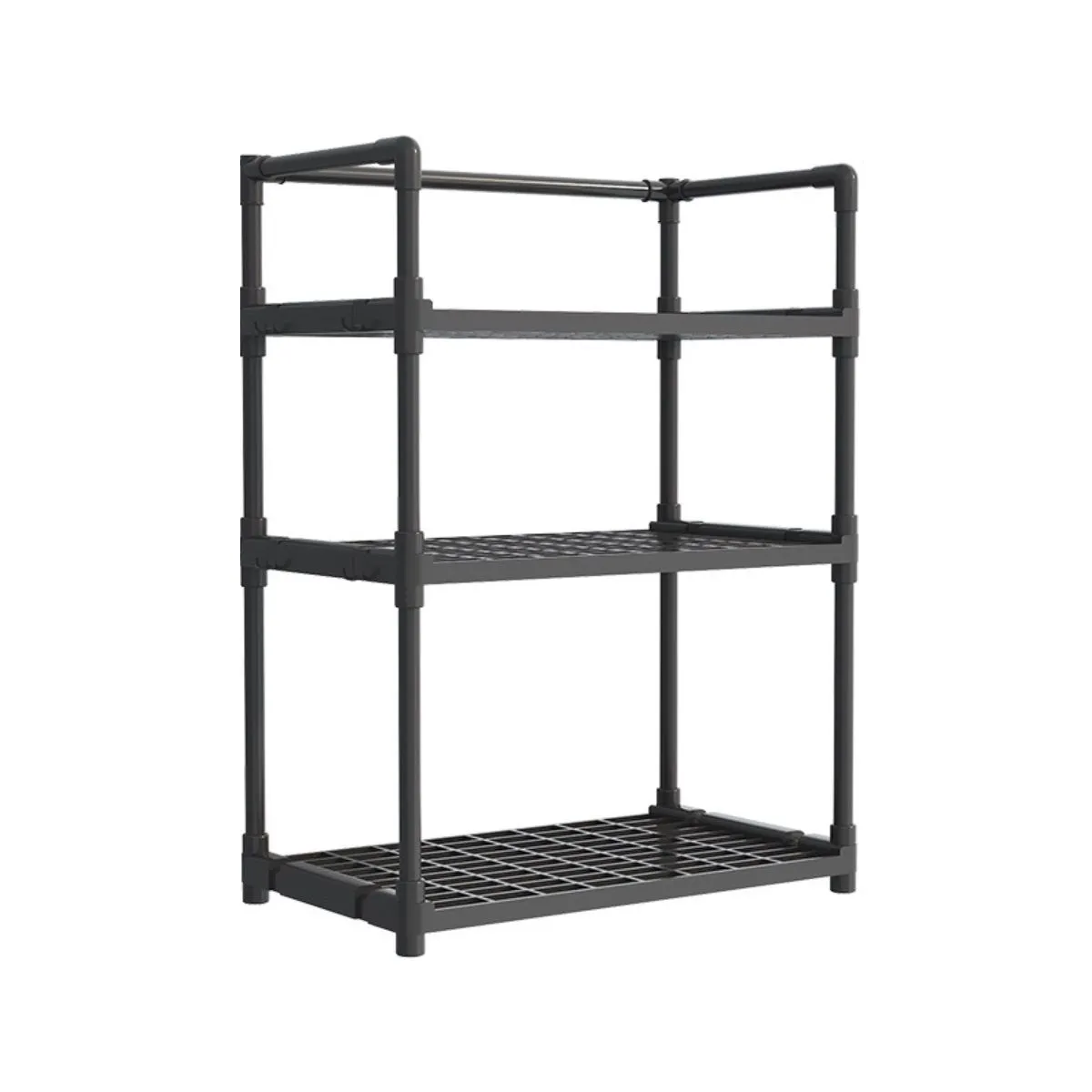 3-Tier Kitchen Storage Shelves,Standing Storage Shelf Units - Black