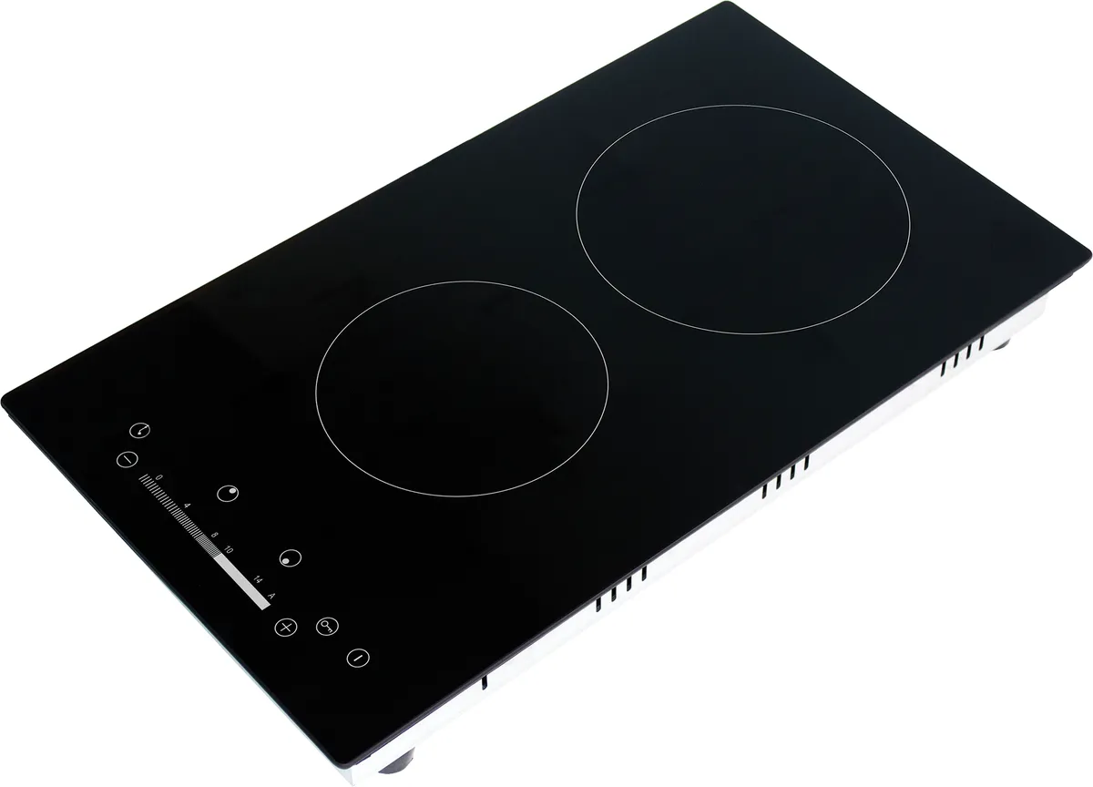 Elba 02/LT2-07 Electric 2 Burner Hob Vitroceramic Domino Glass Black 30cm