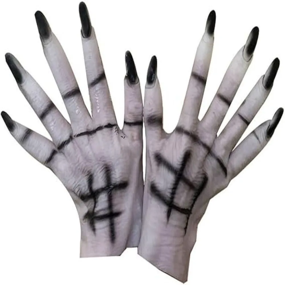 Monster Gloves, Latex Costume Gloves, Black, Standard Size, 1 Piece