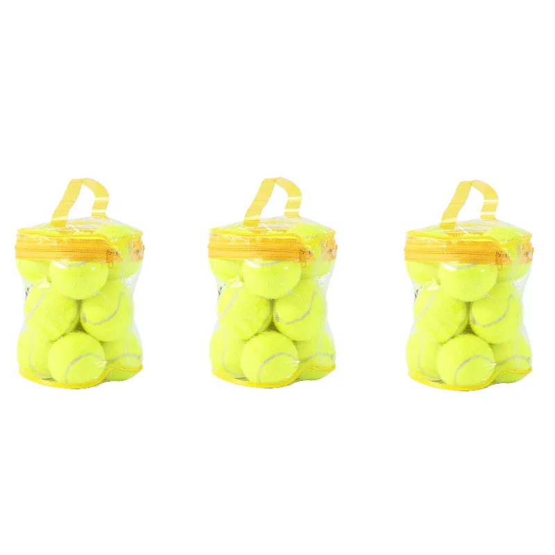 Rubber Training Tennis Balls - 3 Pack-12 Balls in Bag
