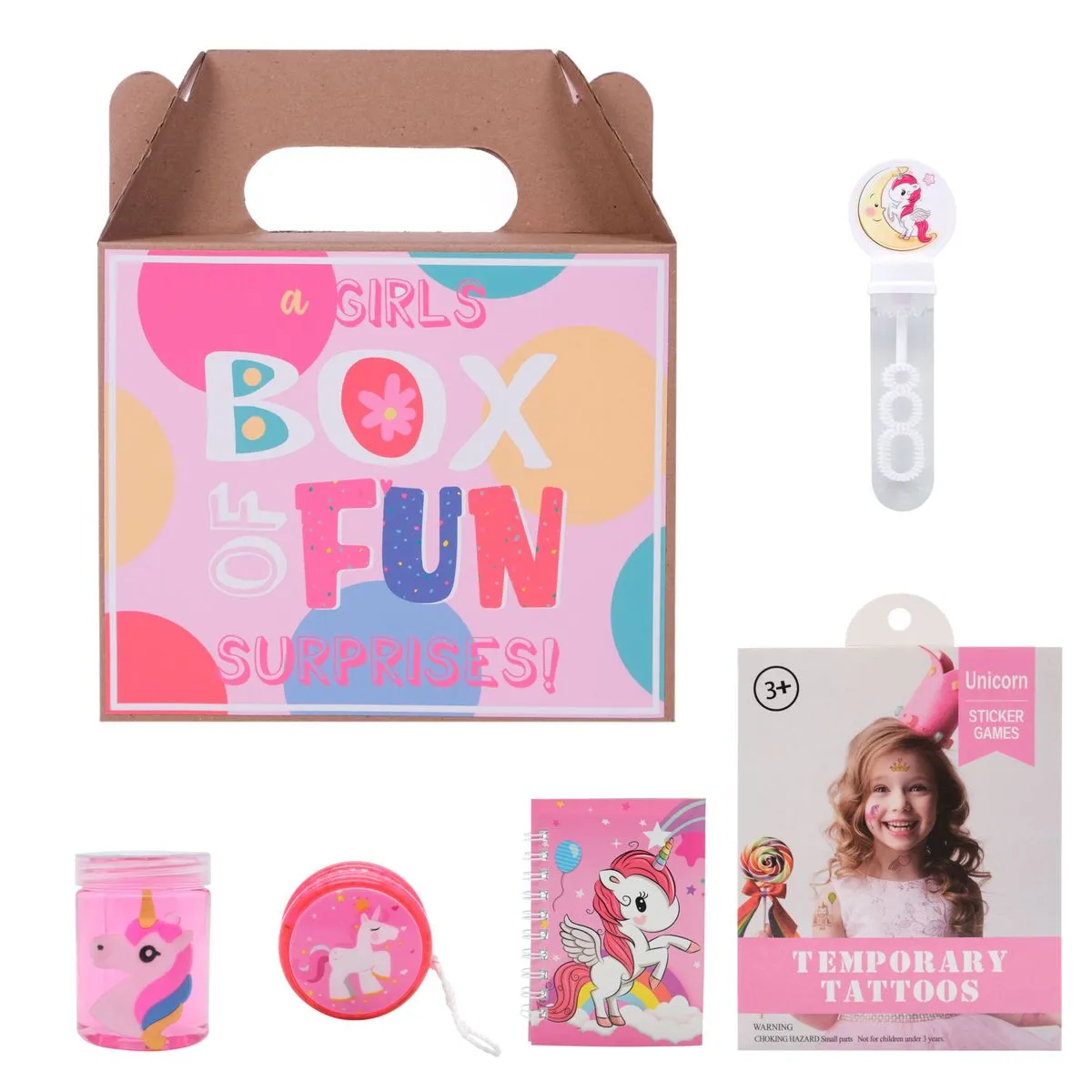 Jenam Girls Box of Fun Surprises - Unicorn Theme Gift Set for Kids