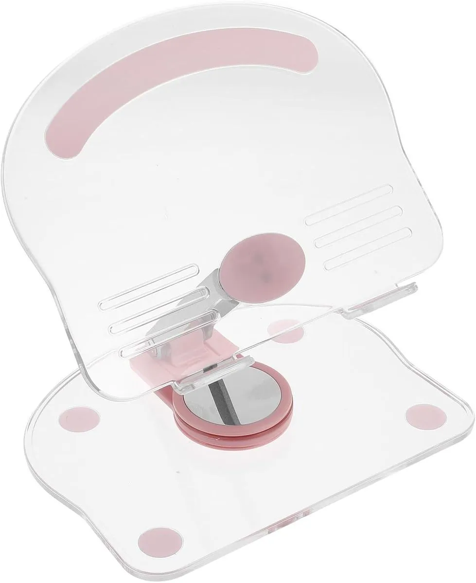 Adjustable Acrylic Tablet Stand 360 Rotatable Pink Desktop Holder