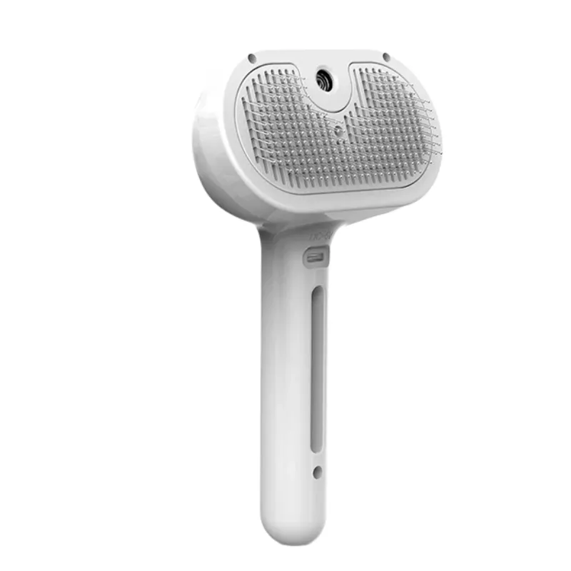 Cat Steam Brush for Shedding, 3 In 1 Steam Cat Brush Self Cleaning (White)