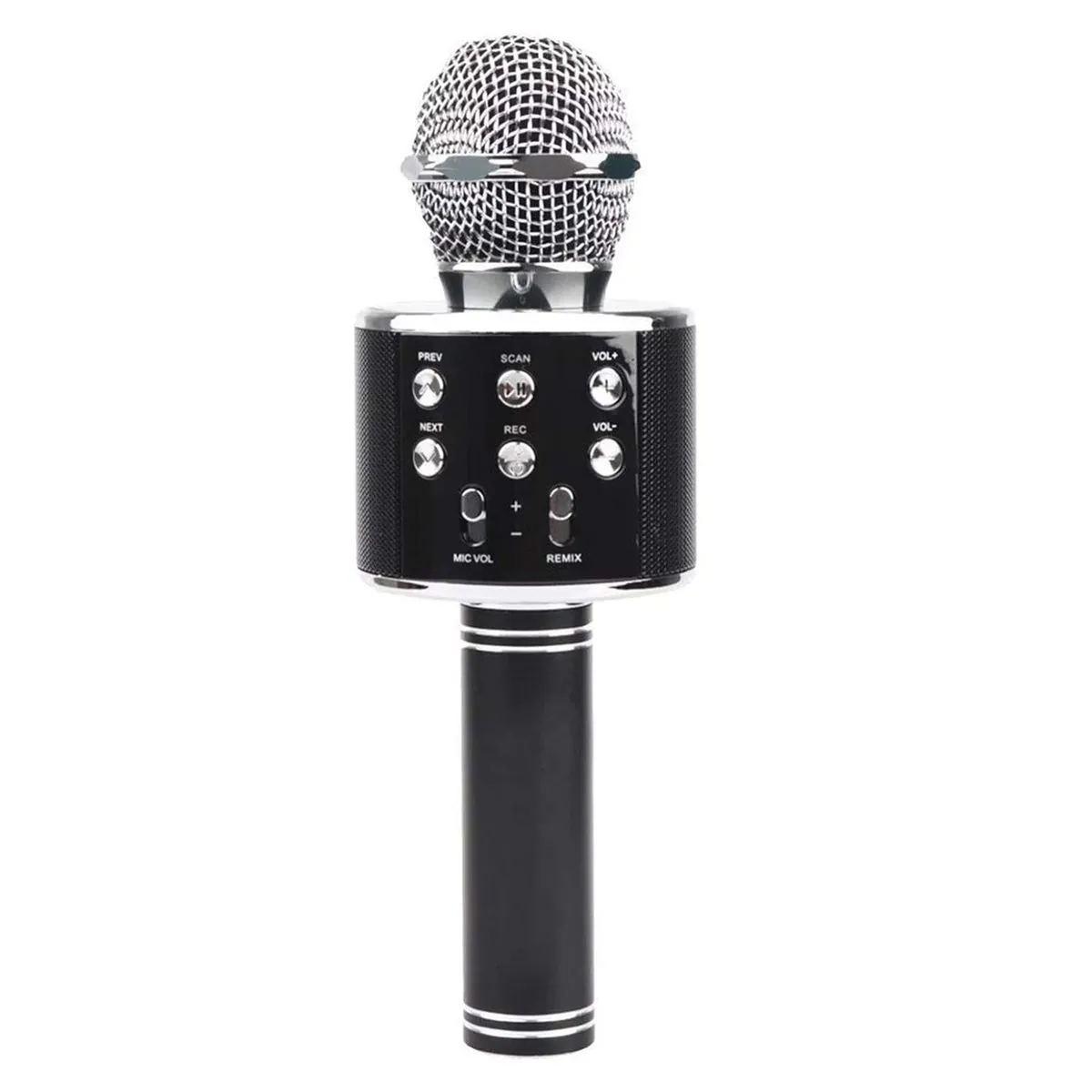 Handheld Microphone,Wireless Bluetooth Karaoke Microphone with Speaker - Black