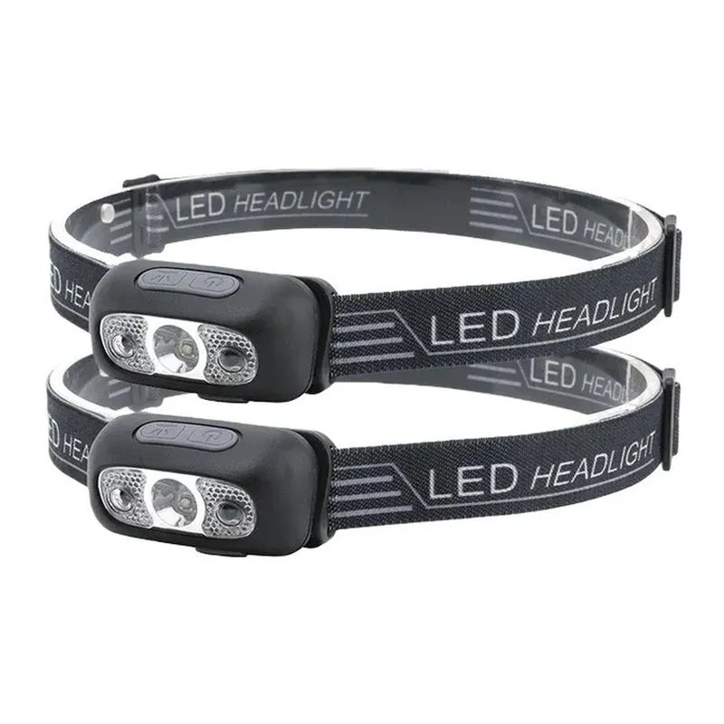 2pcs Rechargeable LED Headlamp with Sensor for Outdoor Camping