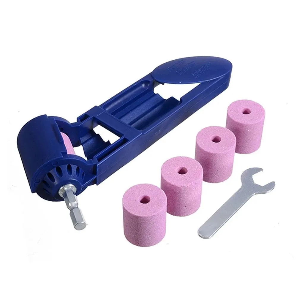 Portable Drill Grinding Wheel Sharpening Tool Drill Bit Sharpener Set - Blue