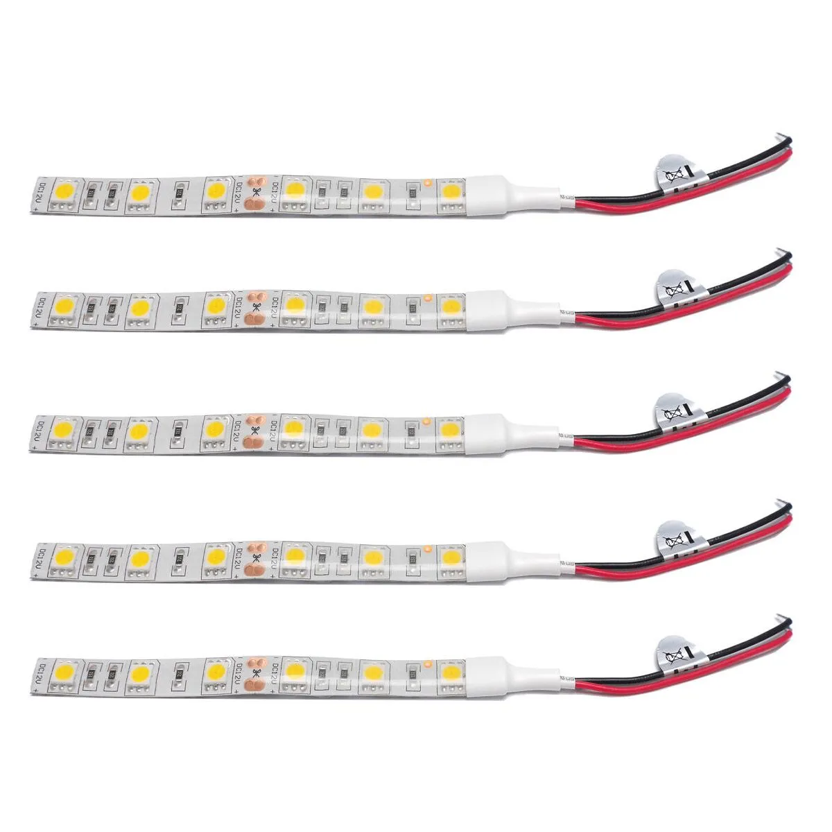 5Pieces 10Cm Waterproof Warm White 5050 Led Strip Lights Dc 12V Boat Car