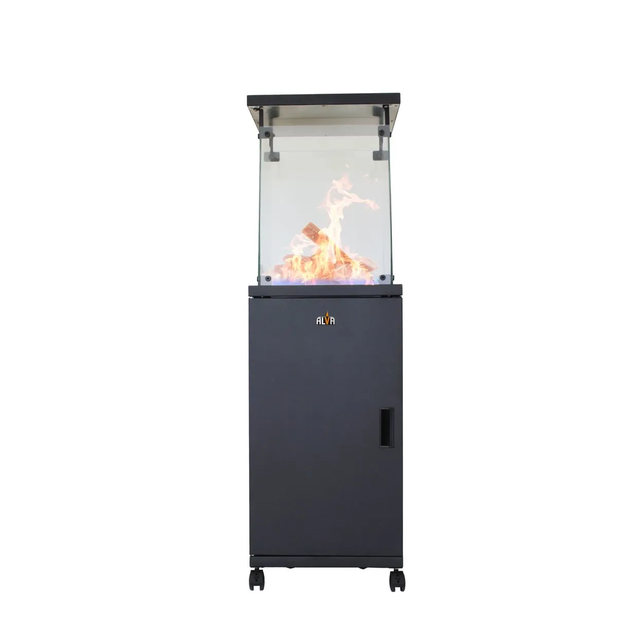 Alva - Short Stand Patio Heater - Ceramic Log-Style