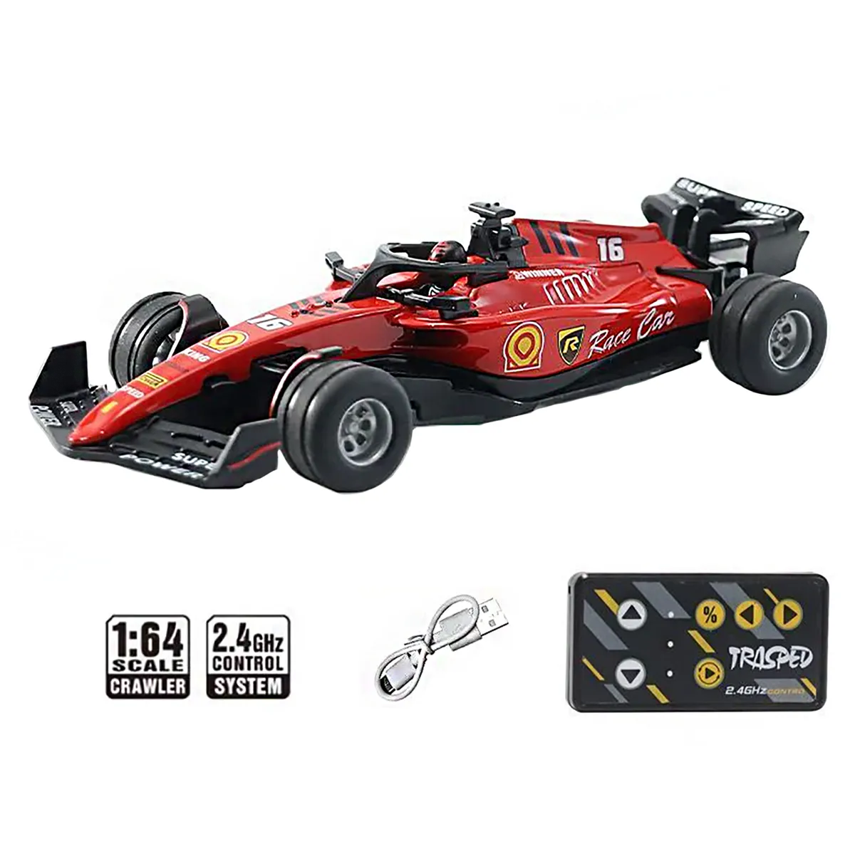 1:64 Classic F1 Remote Control Drift Car - Alloy Body Controller Control