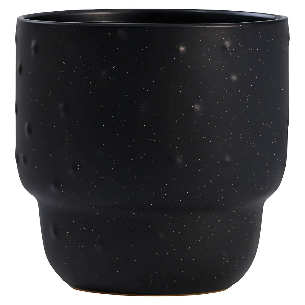 2 Pack - Nordic Ceramic Flower Pot With Spots - Black