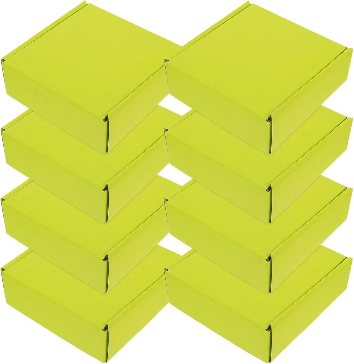 8pcs Strong Corrugated Shipping Boxes 15x15x5cm Double-sided Colored
