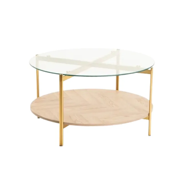 Modern Round Coffee Table - 80cm - Brown