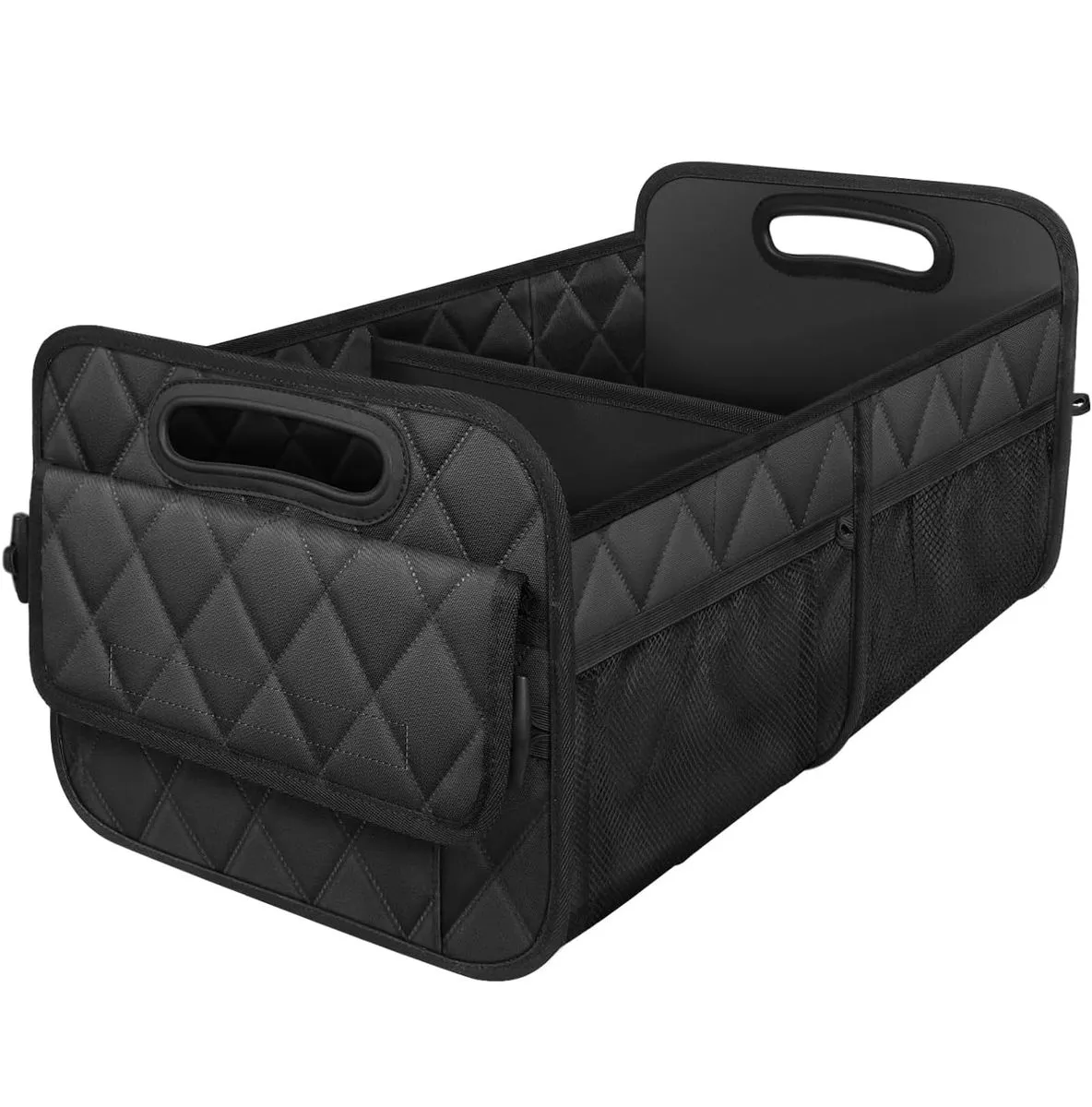 QYNIAL Black Car Trunk Organizer for SUV, Storage with 6 Pocket 80L