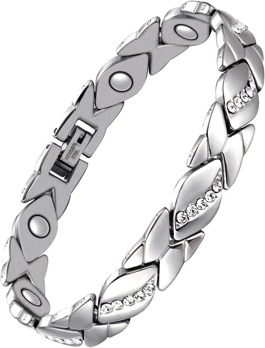 Women Stainless Steel Clamp Closure Bracelets