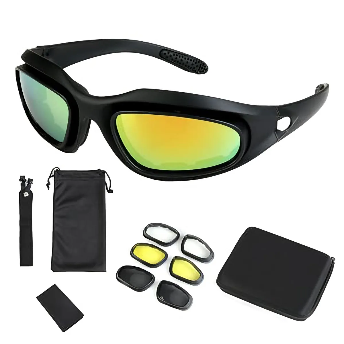 Polarized Motorcycle Riding Goggles, Interchangeable Lens Sports Sunglasses